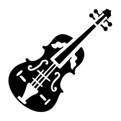 Obraz premium fiddle silhouette icon illustration for folk music and string instrument design