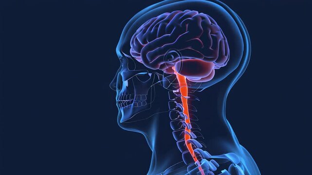 Human brain anatomy 3d medical visualization of central nervous system