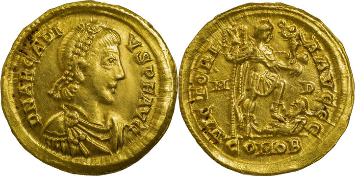 The Roman Empire
Arcadius, 383-408. AU Solidus 4.49 g. Mediolanum, circa 395-402