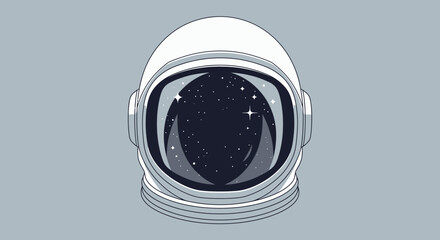 Astronaut Helmet Space Suit Headgear Illustration. © Bahan