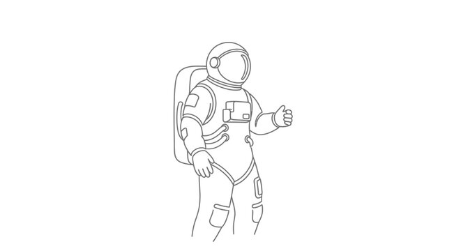 Astronaut in Space Suit with Backpack.