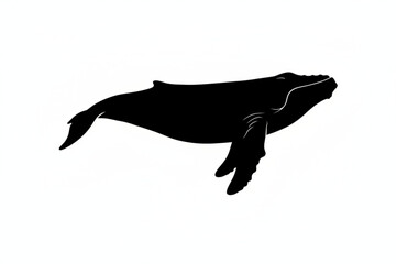 Whale Silhouette: An elegant whale silhouette floats gracefully, offering a minimalist representation of aquatic majesty.
