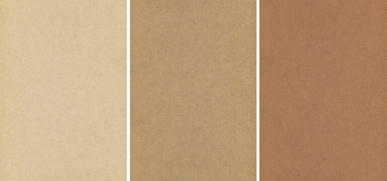 Craft Papers Texture Backgrounds Set Empty Blank Cardboard Texture Backdrop for Scrapbook, Traditional Brown and Beige Organic Material