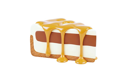 Slice of Cake with Caramel Drizzle