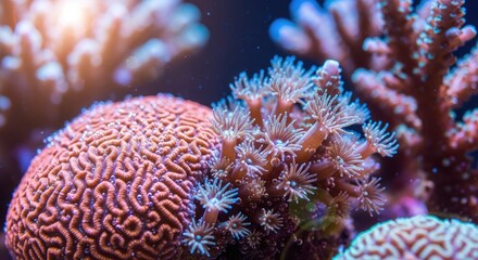 Colorful Coral Reefs Underwater Ecosystem.