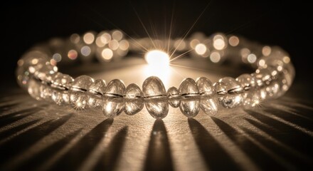 Elegant Crystal Bracelet Illuminated by Soft Light.