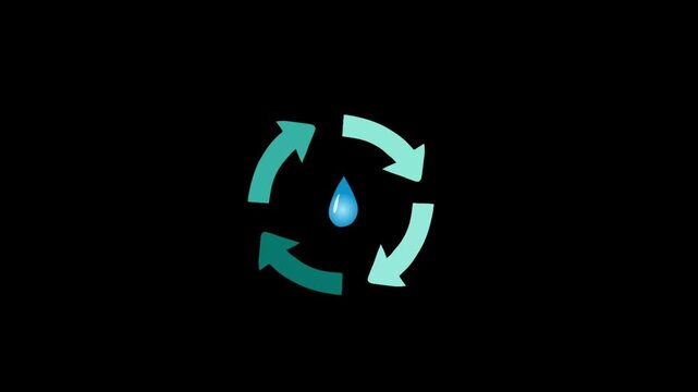 2D Animated Water Recycle Symbol for Conservation and Eco Video