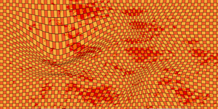 Trippy checkerboard background. Retro psychedelic checkered wallpaper.