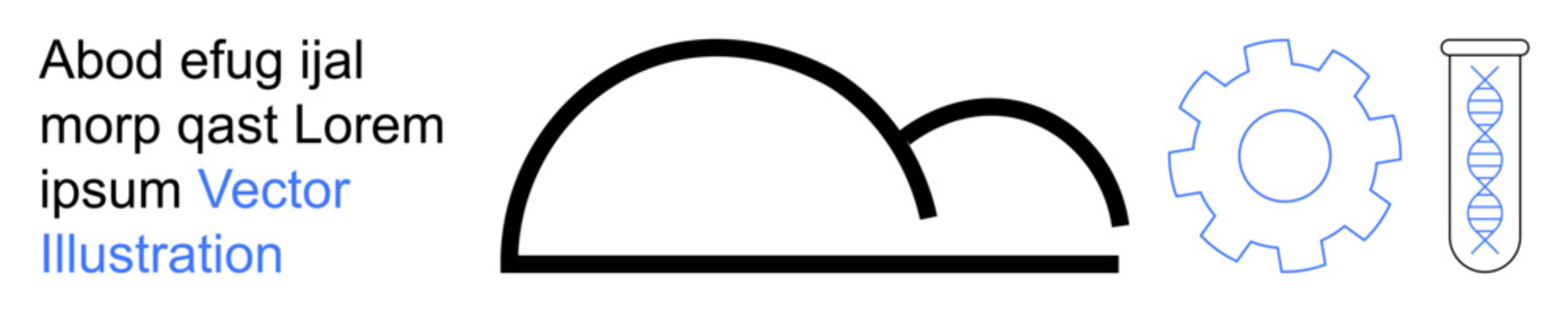 Science, technology, innovation, engineering, research, progress. DNA strand, gear and abstract lines. Science and technology innovation and research concepts