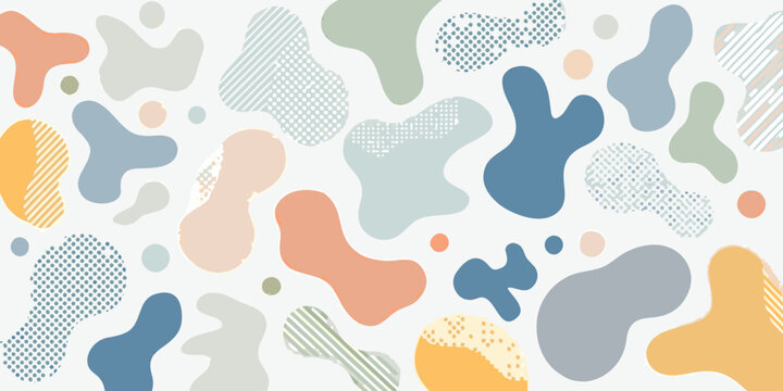 Abstract background with colorful organic shapes and dotted patterns