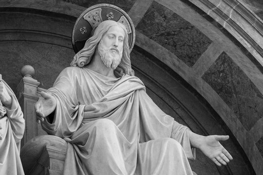 Christ Enthroned. Part of the Monument to Pope Pius VIII (reigned 1829 &ndash;1830), sculpted by Pietro Tenerani in 1866, St Peter&rsquo;s Basilica, Vatican.