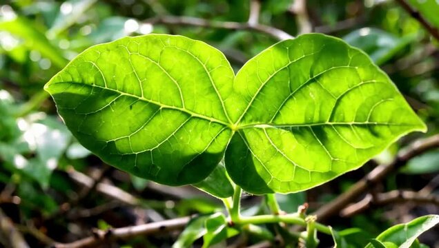 Close-up of vibrant green leaves in natural light.