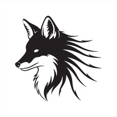 Fototapeta premium Fox head logo vector illustration with tribal fur patterns and wild animal profile design for sports mascot or branding