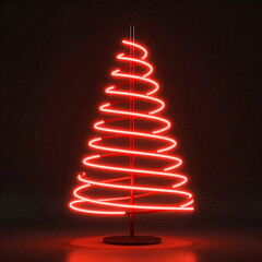 christmas tree with red ribbon background