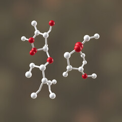 3d structure of Imidazolidinyl urea, an antimicrobial preservati
