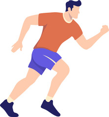 Man running flat vector illustration