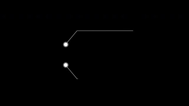 Futuristic cyan glowing HUD line callout animation with alpha channel. Minimal technology interface element designed for text highlighting. Clean modern motion. 4K Video