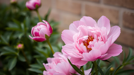 pink peony flowers