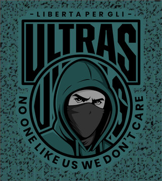 vector illustration of a ultras hooligan football for sticker logo tshirt design