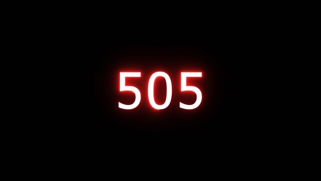 Glowing neon counting  number illustration. Counting neon number on black background.