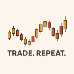 Fototapeta premium market rhythm metaphor, the rhythm of rise and return, where every candle becomes a lesson and the cycle keeps calling you back