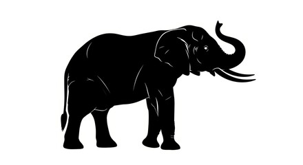 Fototapeta premium Elephant silhouette, wildlife vector illustration