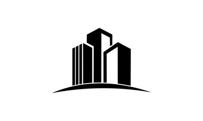 Fototapeta premium Modern Cityscape Silhouette of Tall Buildings.