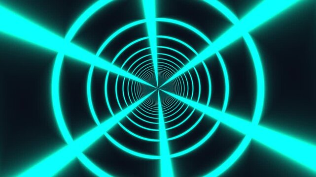 Abstract Neon Hex Tunnel Seamless Loop. Futuristic Sci-Fi Radioactive Green VJ Motion Graphics Background. Moving Pattern 4K.