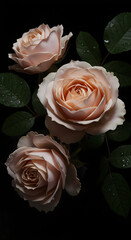 Delicate Pastel Roses in Close-Up Detail