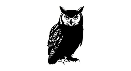 Fototapeta premium Majestic Owl Silhouette: Nocturnal Hunter