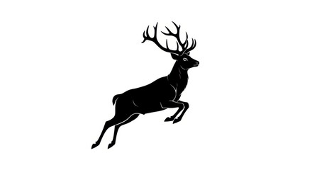 Obraz premium Majestic Stag Leaping Silhouette - Wildlife Icon