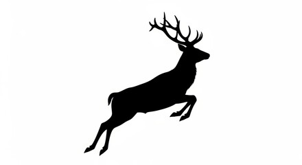Obraz premium Majestic Stag Silhouette Leaping Elegantly