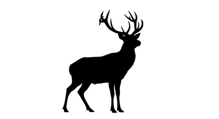 Obraz premium Majestic Stag Silhouette Illustration