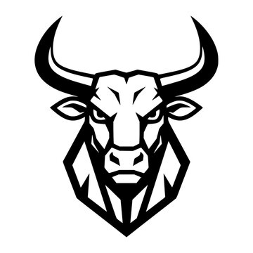 Masculine bull head vector illustration in mascot logo style.