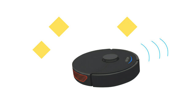 お掃除ロボット掃除中