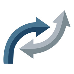 Curved arrows exchange vector icon