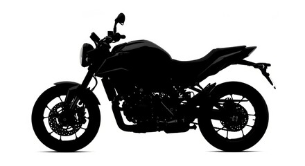 Obraz premium Silhouette of a modern motorcycle on white background