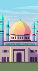 Fototapeta premium Illustration of a mosque architecture.