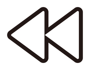 巻き戻しの線画アイコン