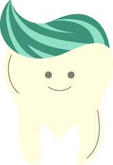 Obraz premium Happy Tooth With Toothpaste