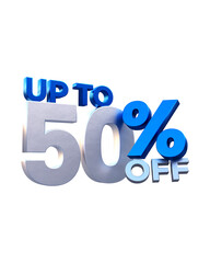 Discount offer with up to 50 percent off