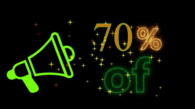 Neon mega sale seventy percent off clip