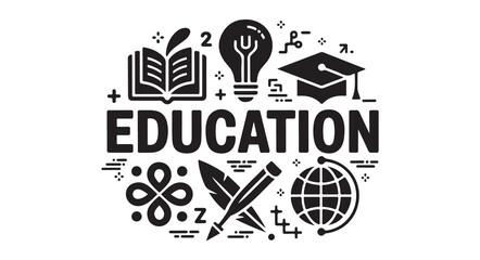 Fototapeta premium Education learning knowledge and graduation symbols icons for university academic student concepts