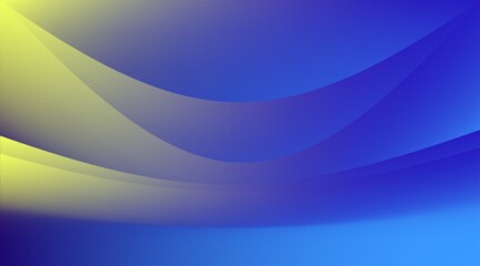 Obraz premium Abstract blue and yellow wavy background with soft gradients. Elegant flowing curves create a modern, professional, and dynamic light effect, perfect for corporate identity and digital wallpaper.