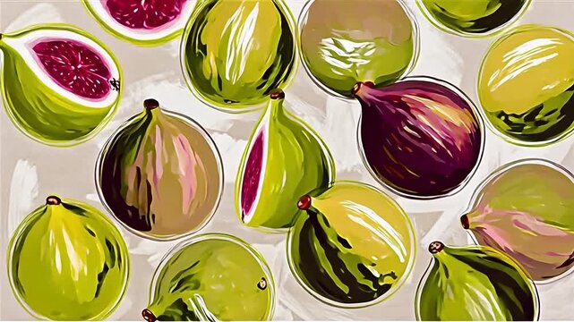 Painted figs on a textured background