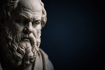 Obraz premium Philosophical Reflection on Wisdom Ancient Greece Sculpture Artistic Environment Close-Up View Socratic Thought