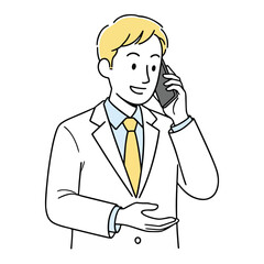 通話するビジネスマンのイラスト