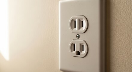 Close-up of a standard North American electrical outlet.