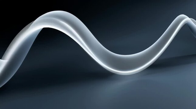 Smooth transparent wave ribbon on dark background with sleek abstract curve evoking fluid motion and modern machine learning visual integration