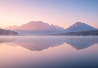 Obraz premium Majestic Mountain Reflection Calm Lake Serene Landscape Scenery